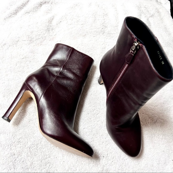 LK BENNETT Ellis Booties in mahogany genuine leather authentic women’s size 5 - Picture 1 of 11